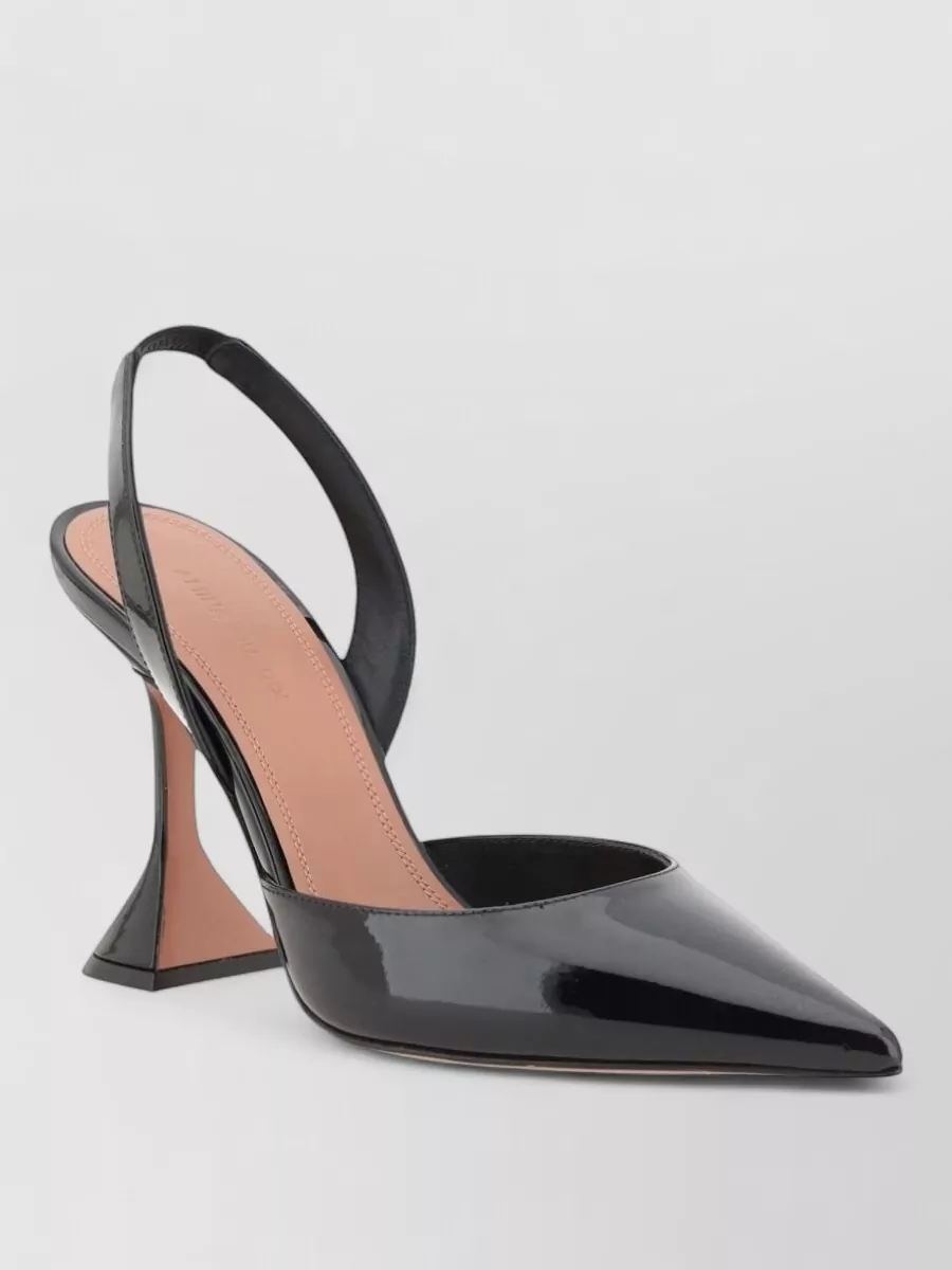 Amina Muaddi Patent Leather Slingback Pumps