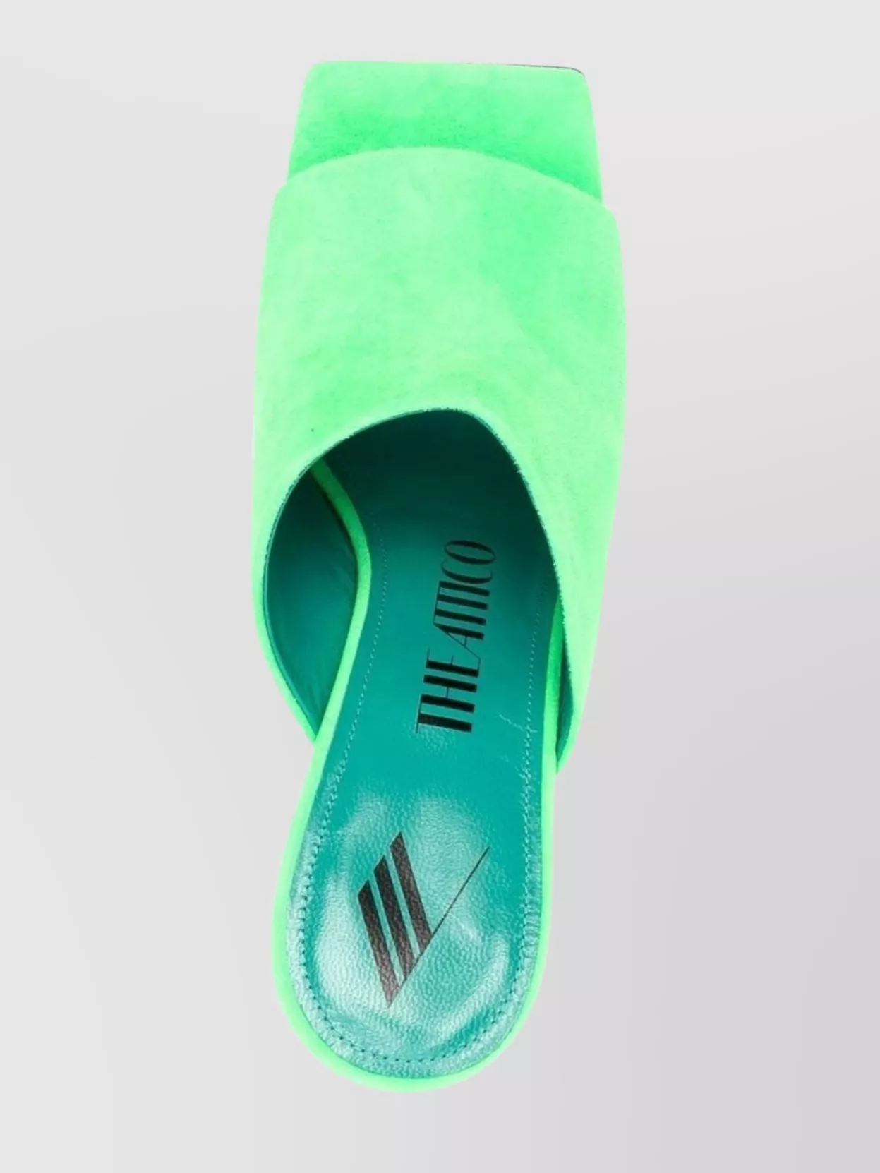 Shop Attico Calf Suede Sculpted Heel Mules