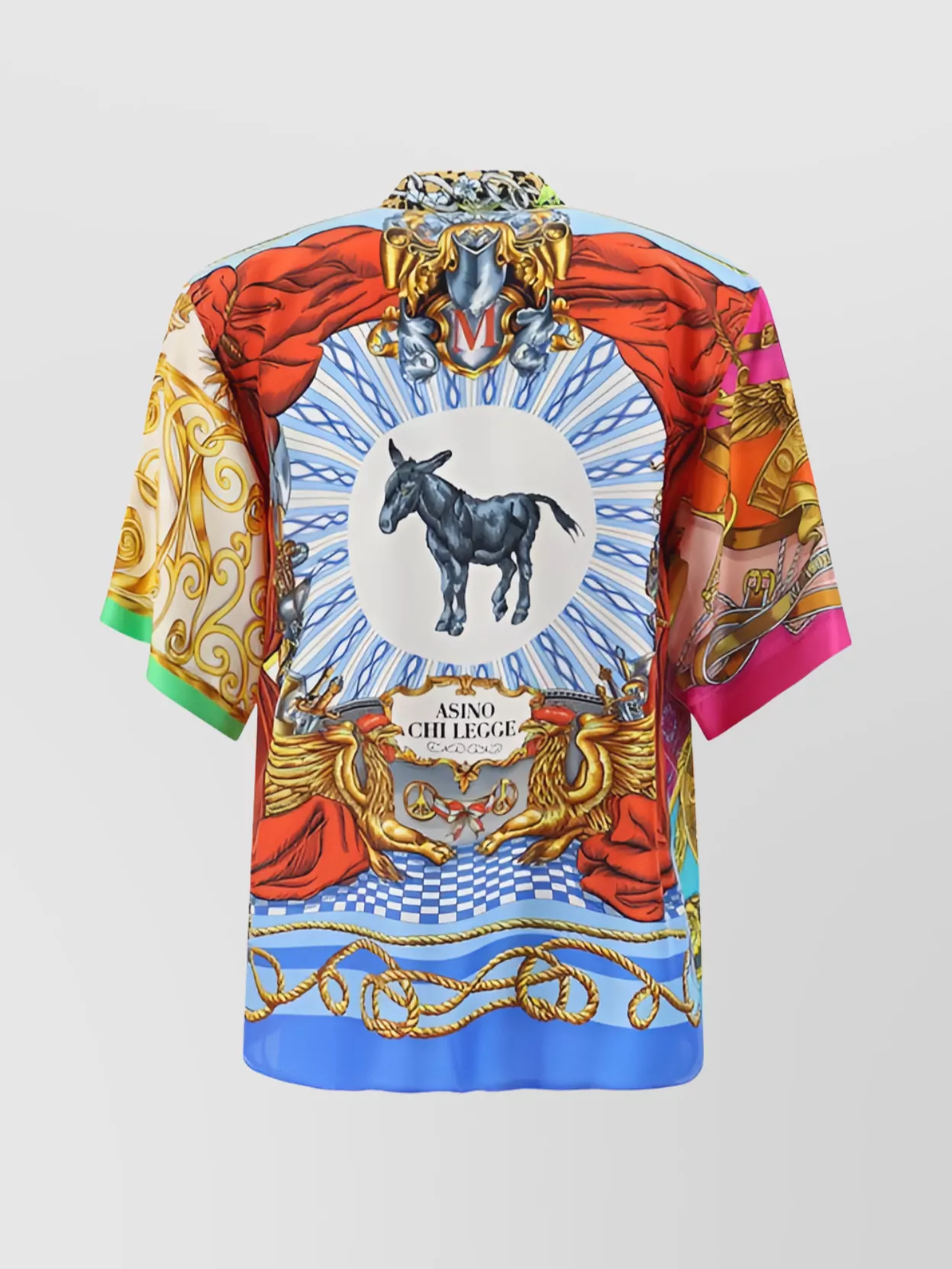 Moschino Graphic Print Collar Shirt Pocket In Multi