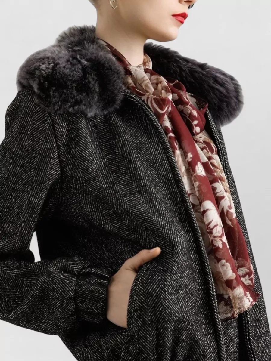 Dolce&Gabbana Herringbone Bomber Jacket Virgin Wool Blend