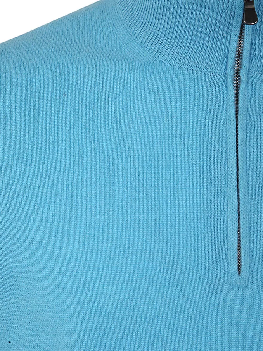 Filippo De Laurentis Cashmere Wool Long-Sleeve Half-Zip Jumper