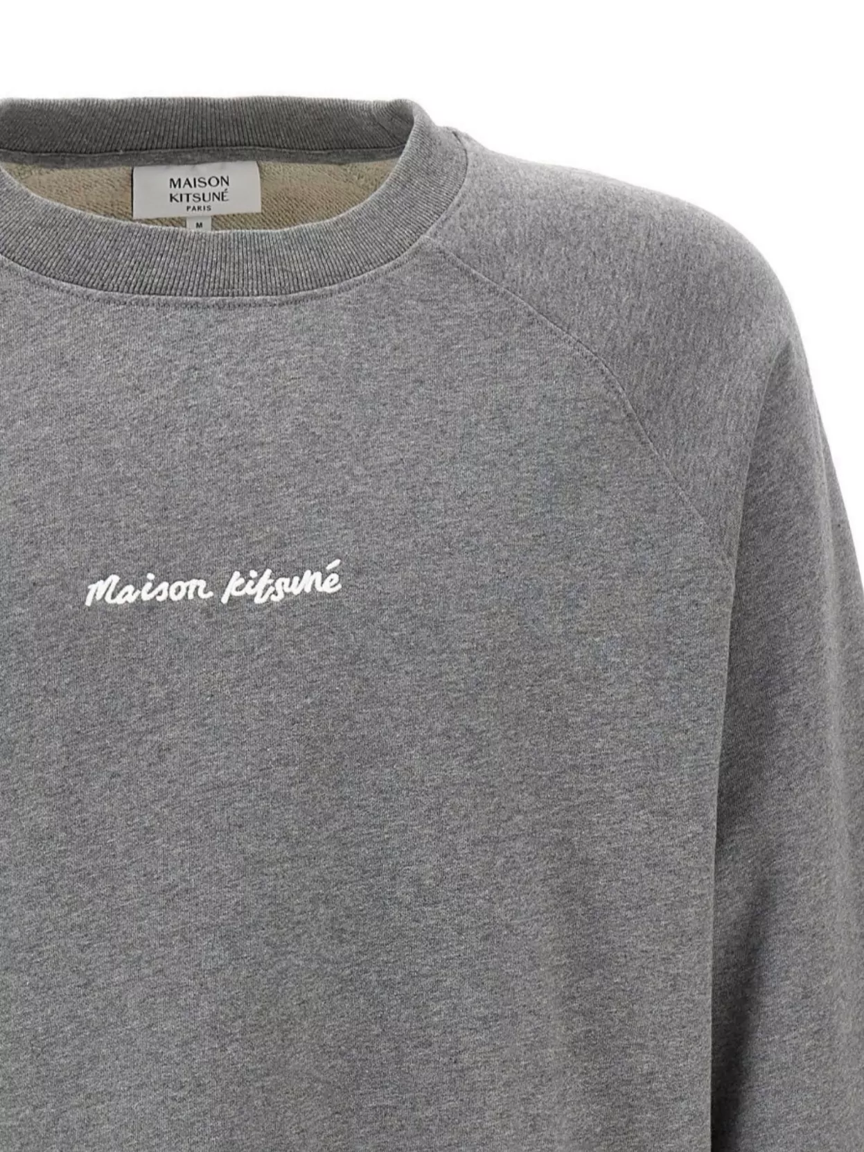 Maison Kitsuné Embroidered Logo Crew Neck Sweatshirt