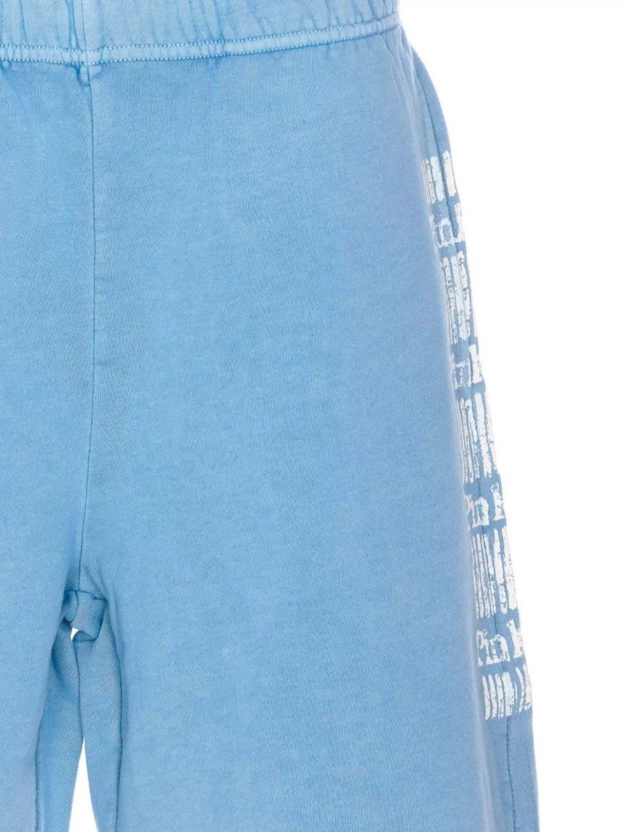 Pinko Light Blue Shorts With Elastic Waist And Logo Print On The Legs In Cotton Woman