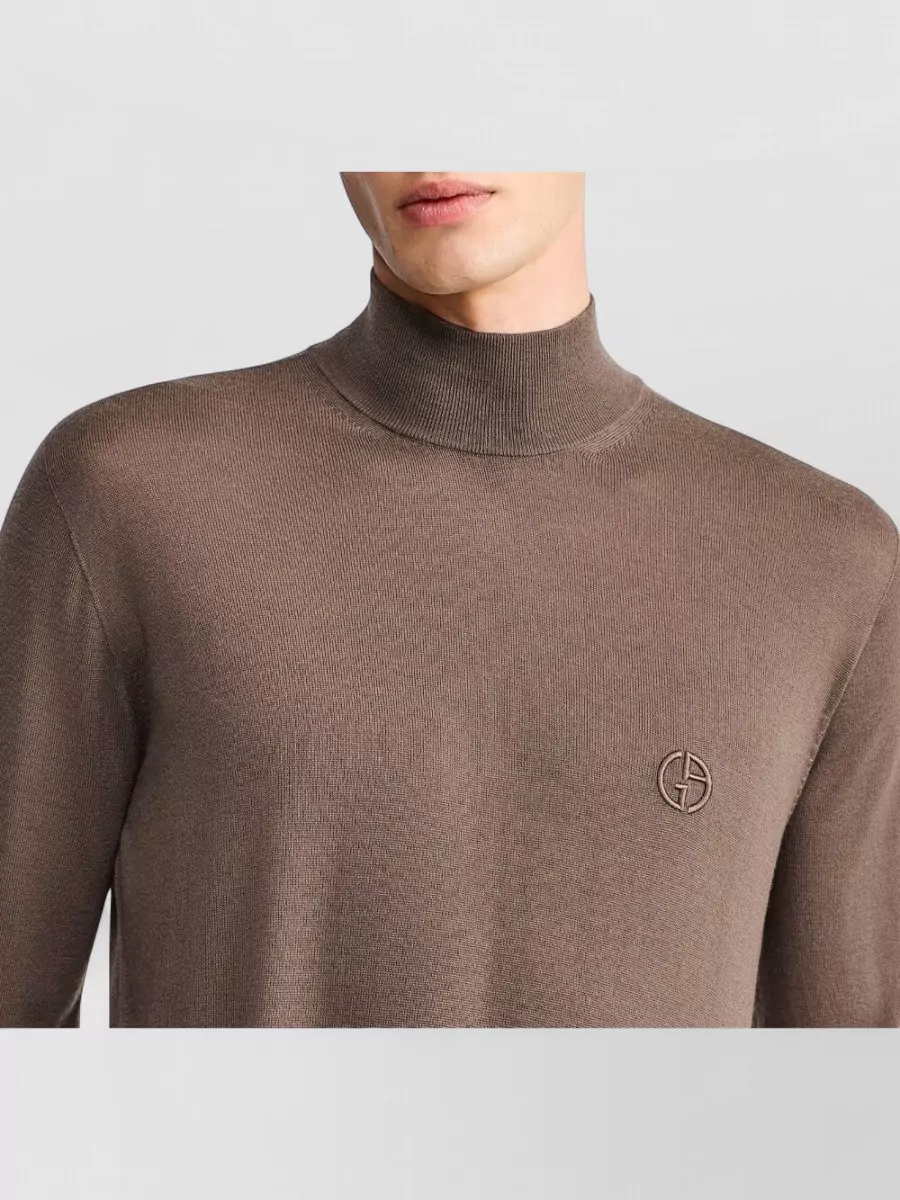 Giorgio Armani Virgin Wool Slim-Fit Plain-Knit Turtleneck Sweater