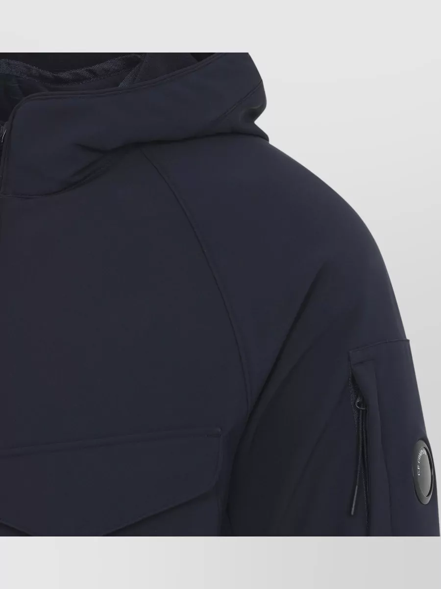 C.p. Company C.p.company Total Eclipse Shell Padded Hooded Lens Jacket In Blue