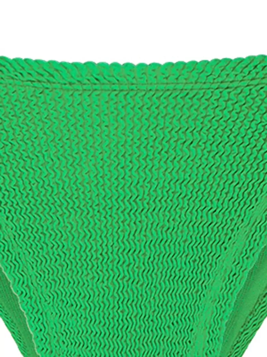 Hunza G Crinkled Bikini Set Square Neck Straps