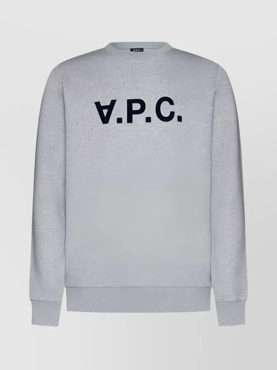 Shop Apc Vpc Logo Print Sweatshirt In Grey