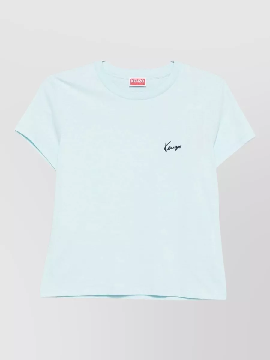 Kenzo cotton logo embroidered crew neck short sleeve t-shirt