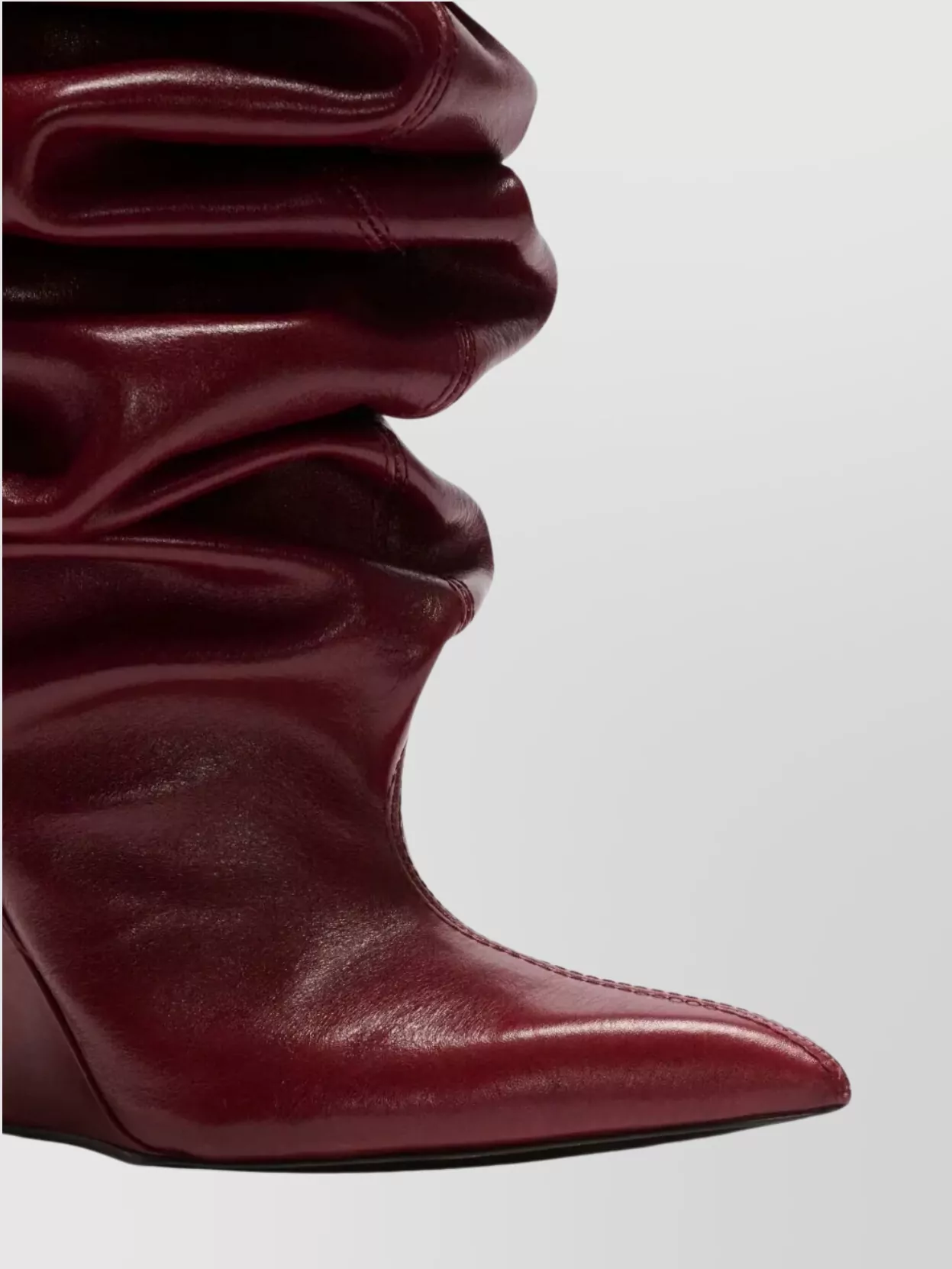 Balmain Over-The-Knee Wedge Boot In Leather