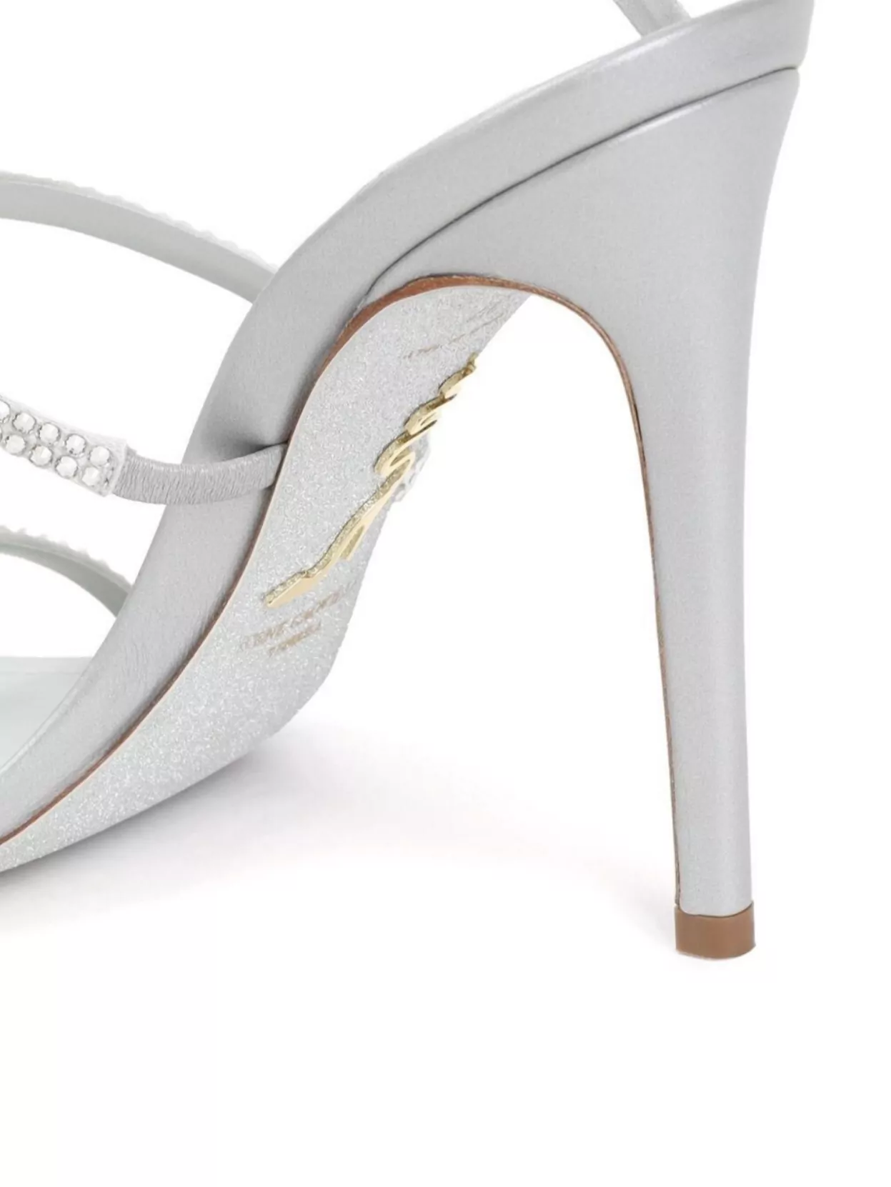 Rene Caovilla Crystal Spiral Stiletto Heel Sandals