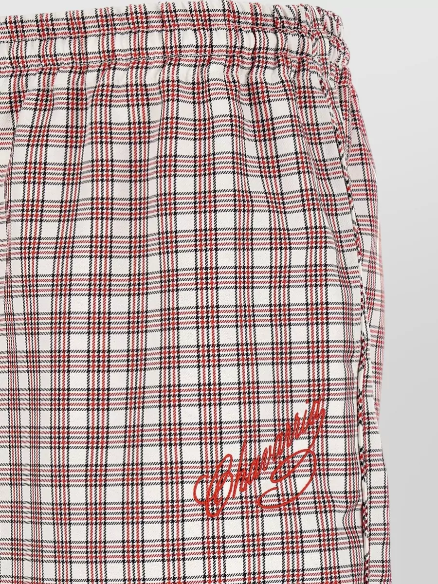 Willy Chavarria Checked Wide-Leg Tailored Shorts