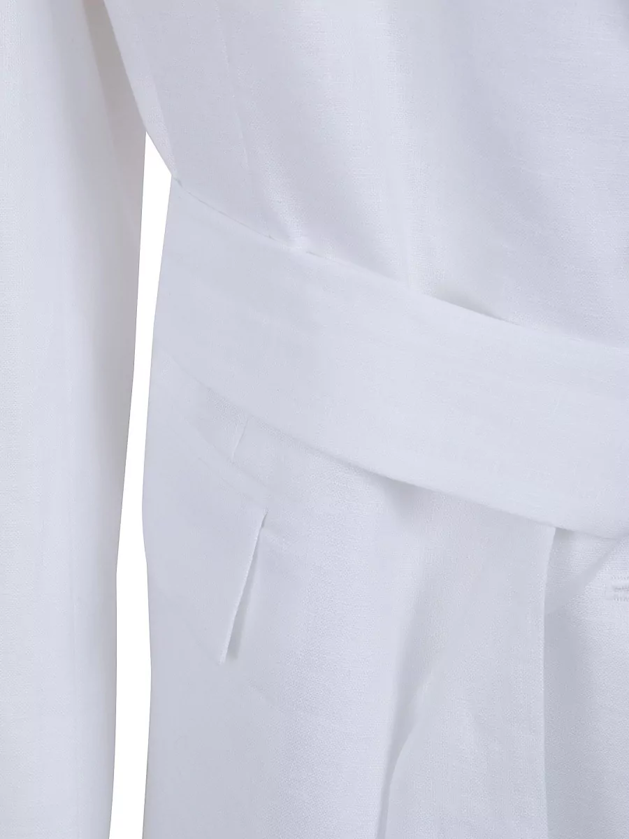 Semicouture Linen Belted Suit Jacket