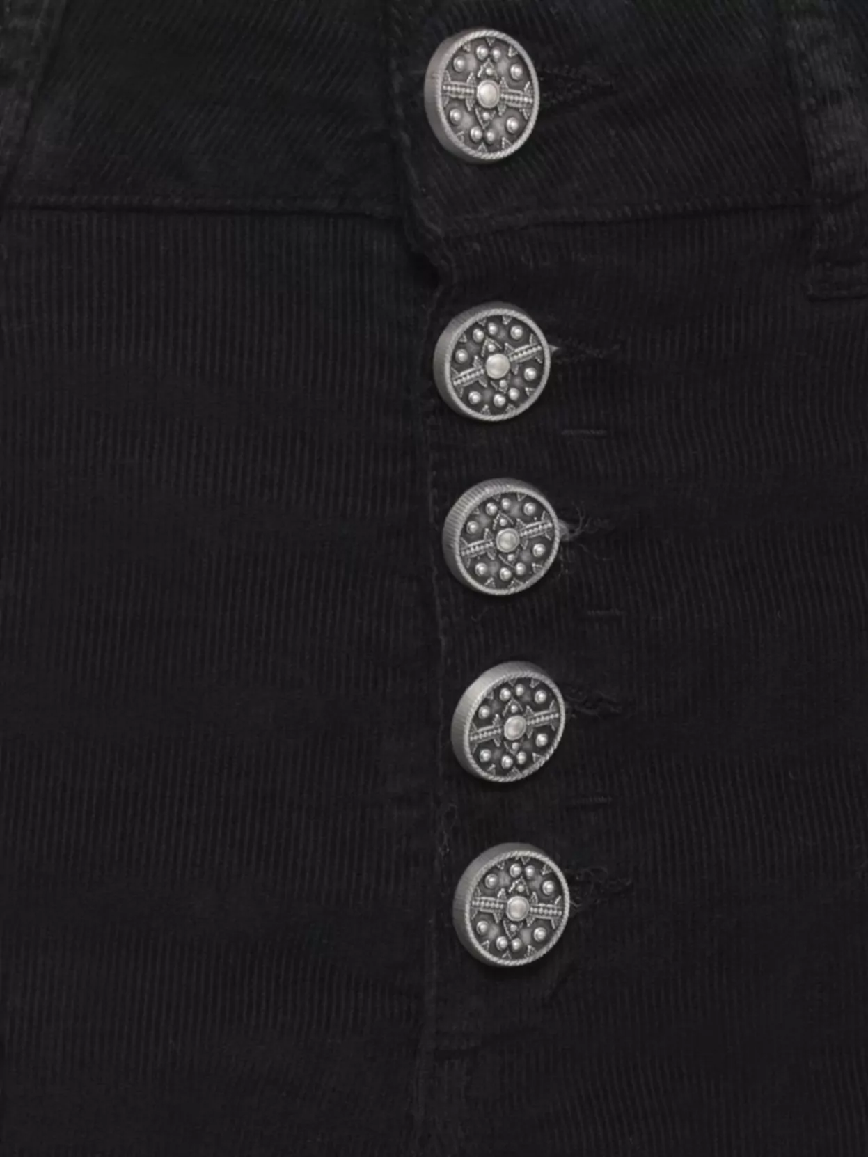 Dondup Straight Leg Corduroy Trousers With Five Pockets In Black