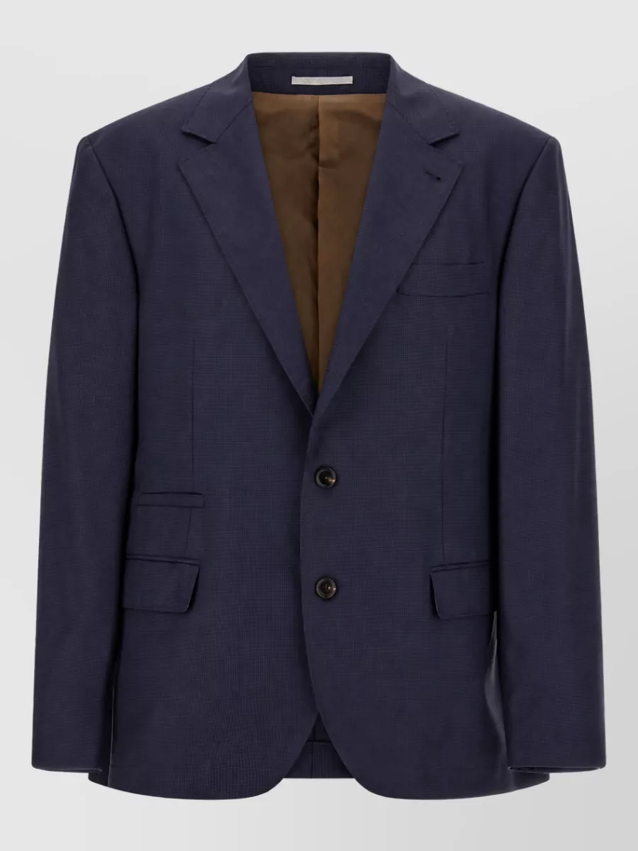 Brunello Cucinelli virgin wool houndstooth single breasted blazer