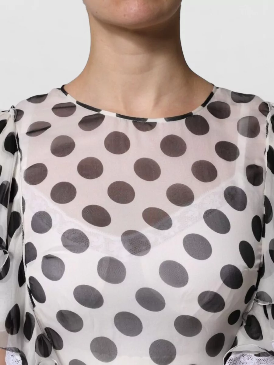 Dolce&Gabbana Silk polka-dot knee-length dress