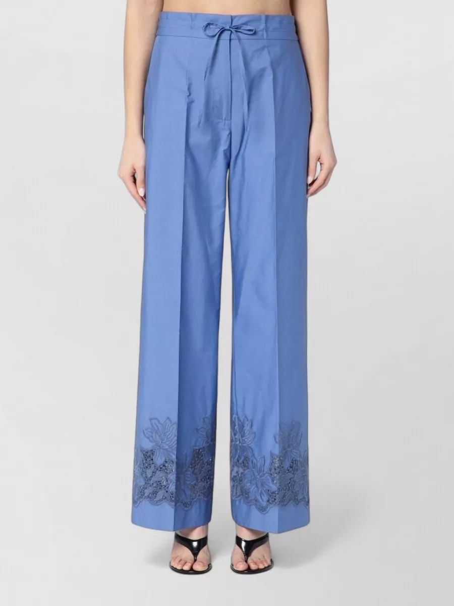 P.a.r.o.s.h. embroidered cotton wide-leg trousers