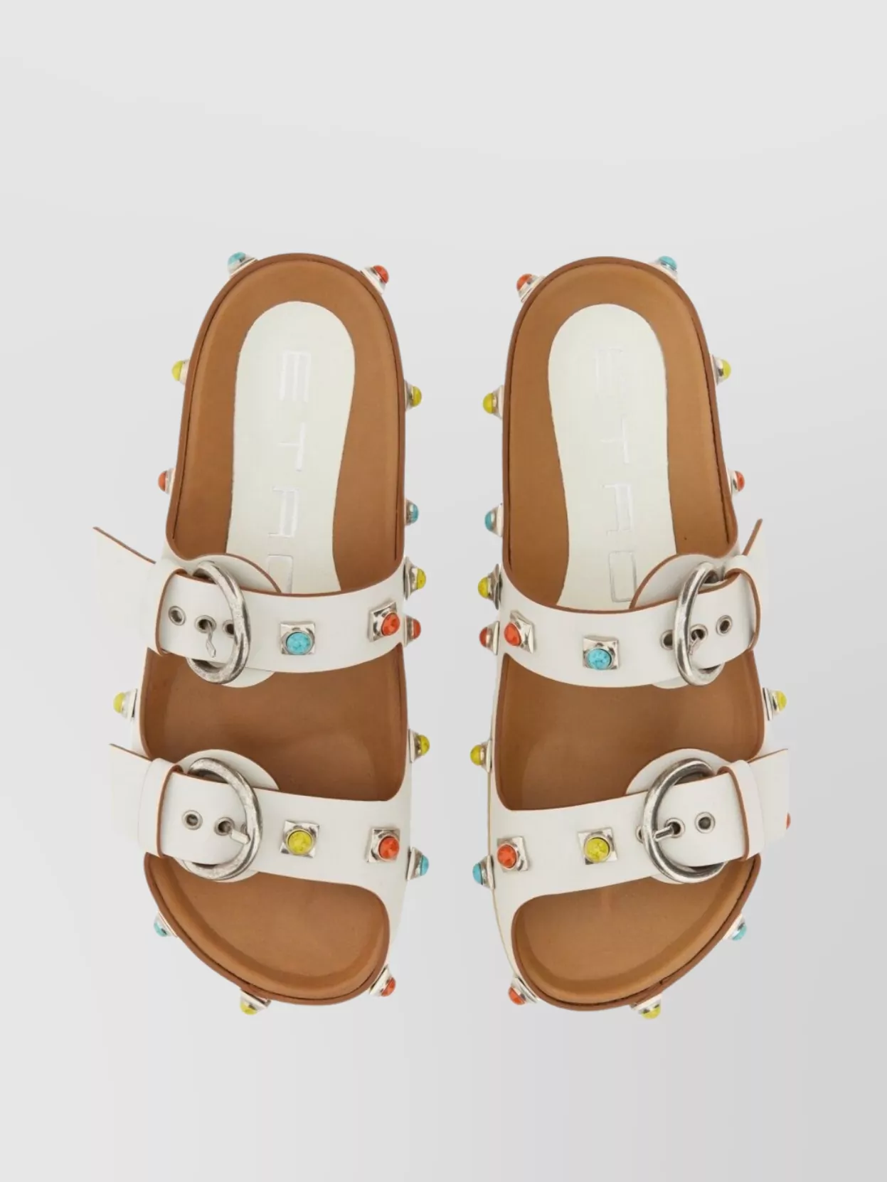 Etro Studded Leather Flat Sole Sandal