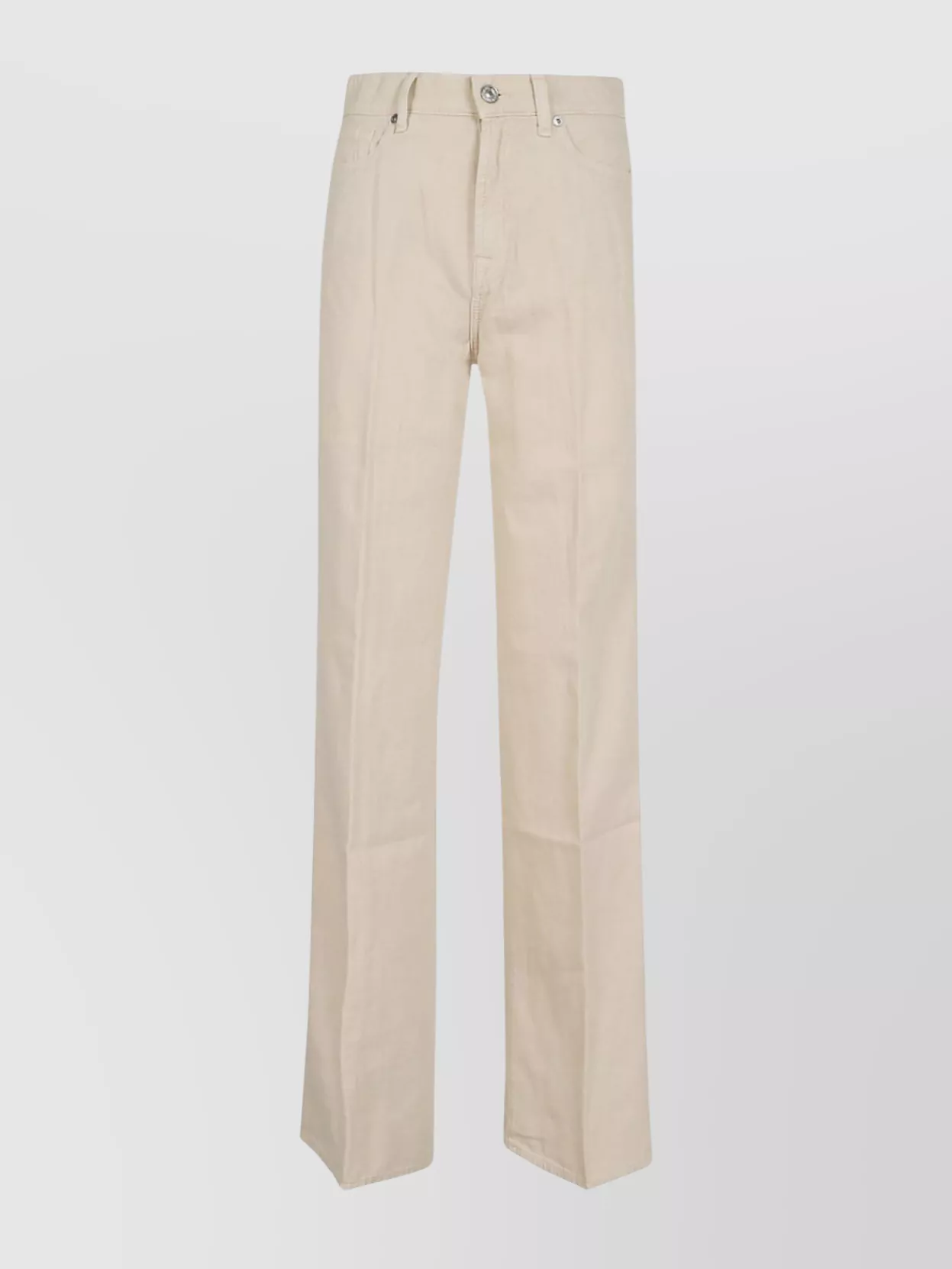 Shop 7 For All Mankind Linen Trousers With Back Patch Pockets