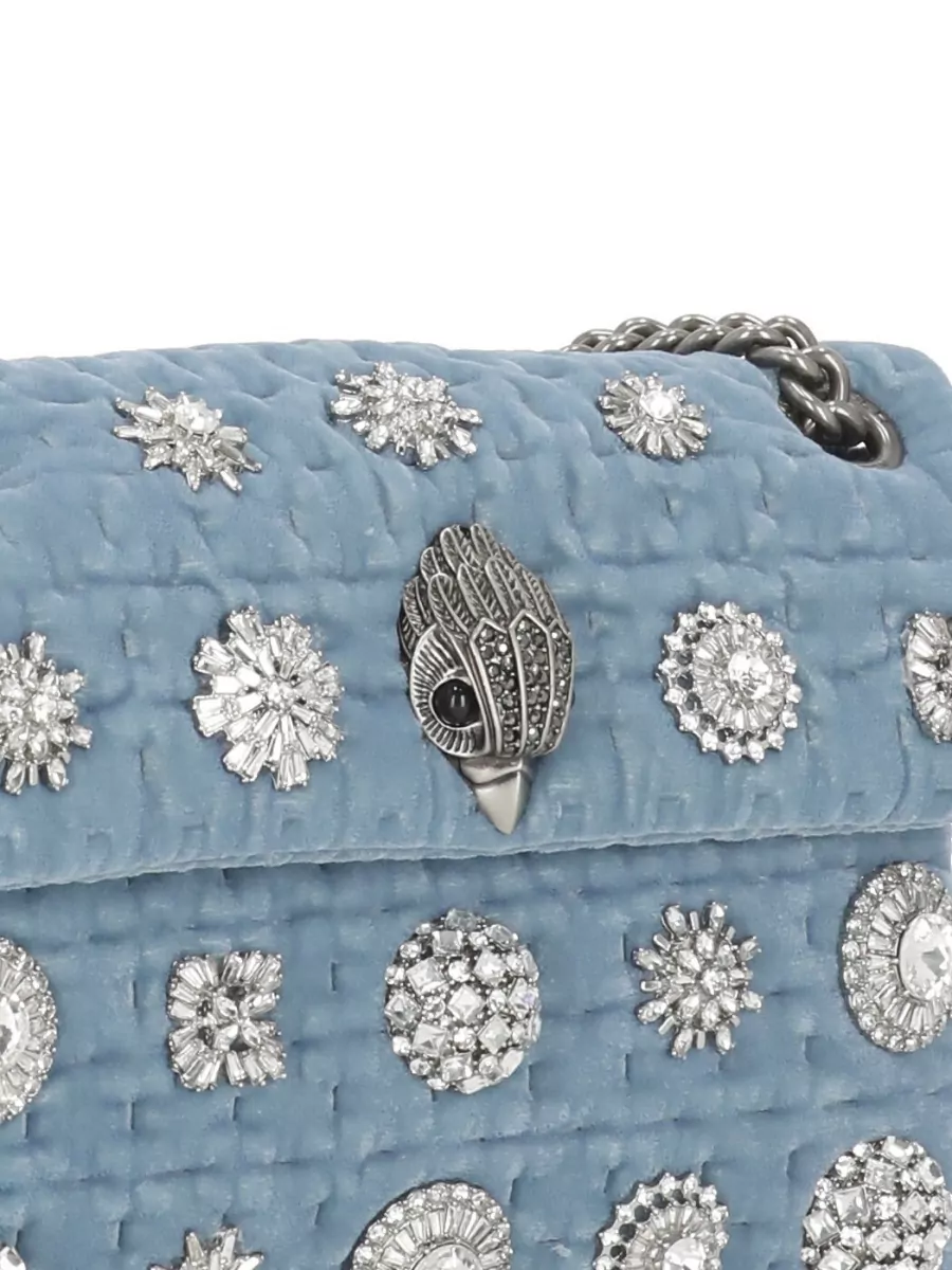 Kurt Geiger Shoulder Bag Velvet Pattern Rhinestone Detail