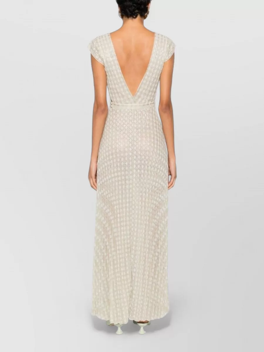 Forte Forte Long Pleated V Neck Open Back Dress