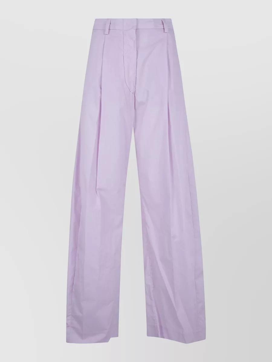 Thelatest cotton high-rise wide-leg trousers