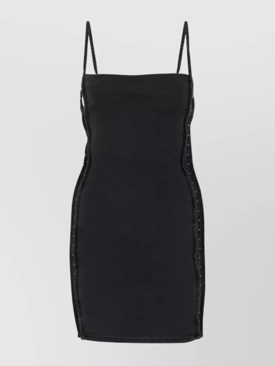 Shop Y/project Fitted Denim Mini Dress In Black
