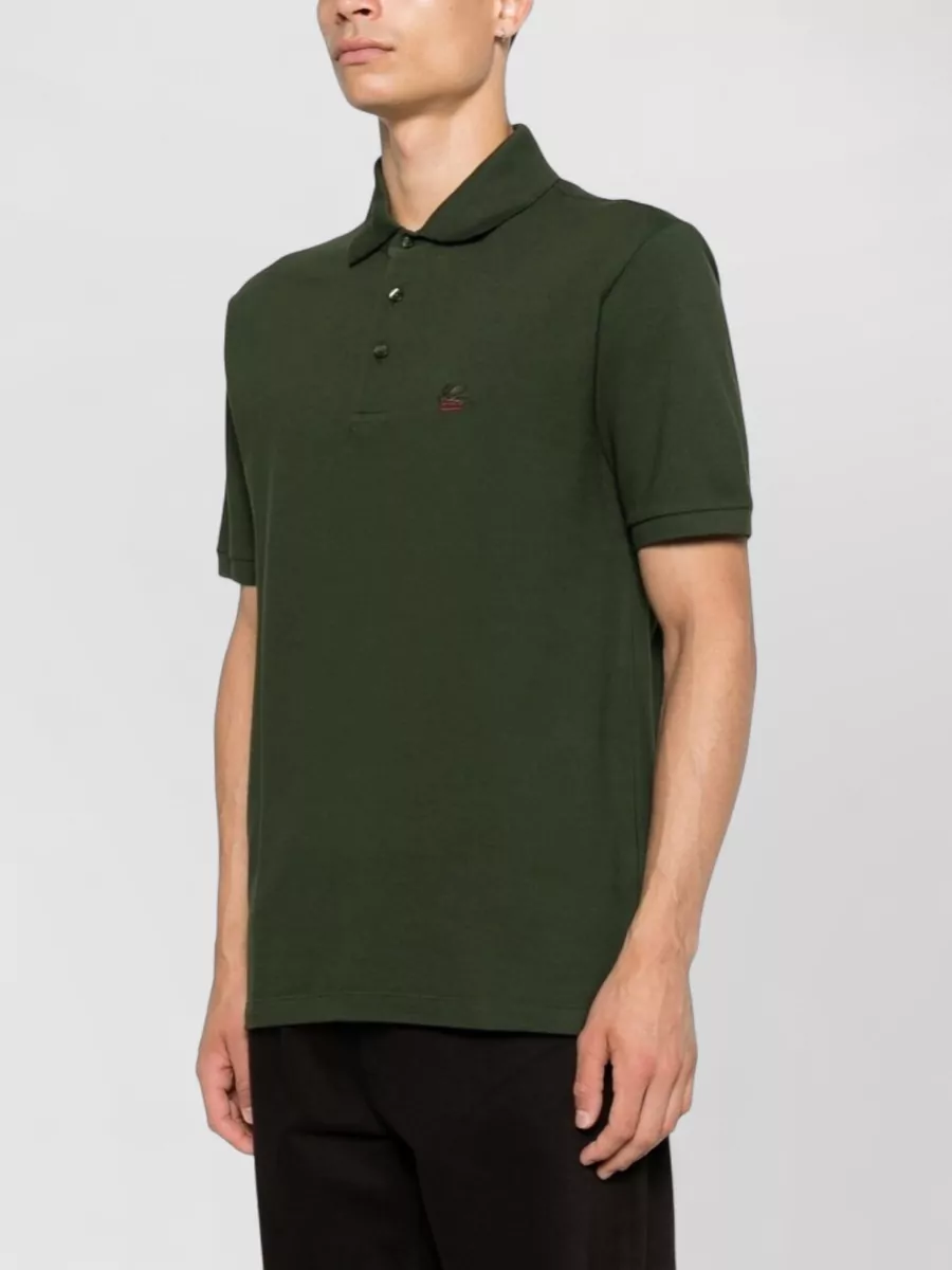 Etro Cotton Logo-Embroidered Piqué Polo Shirt