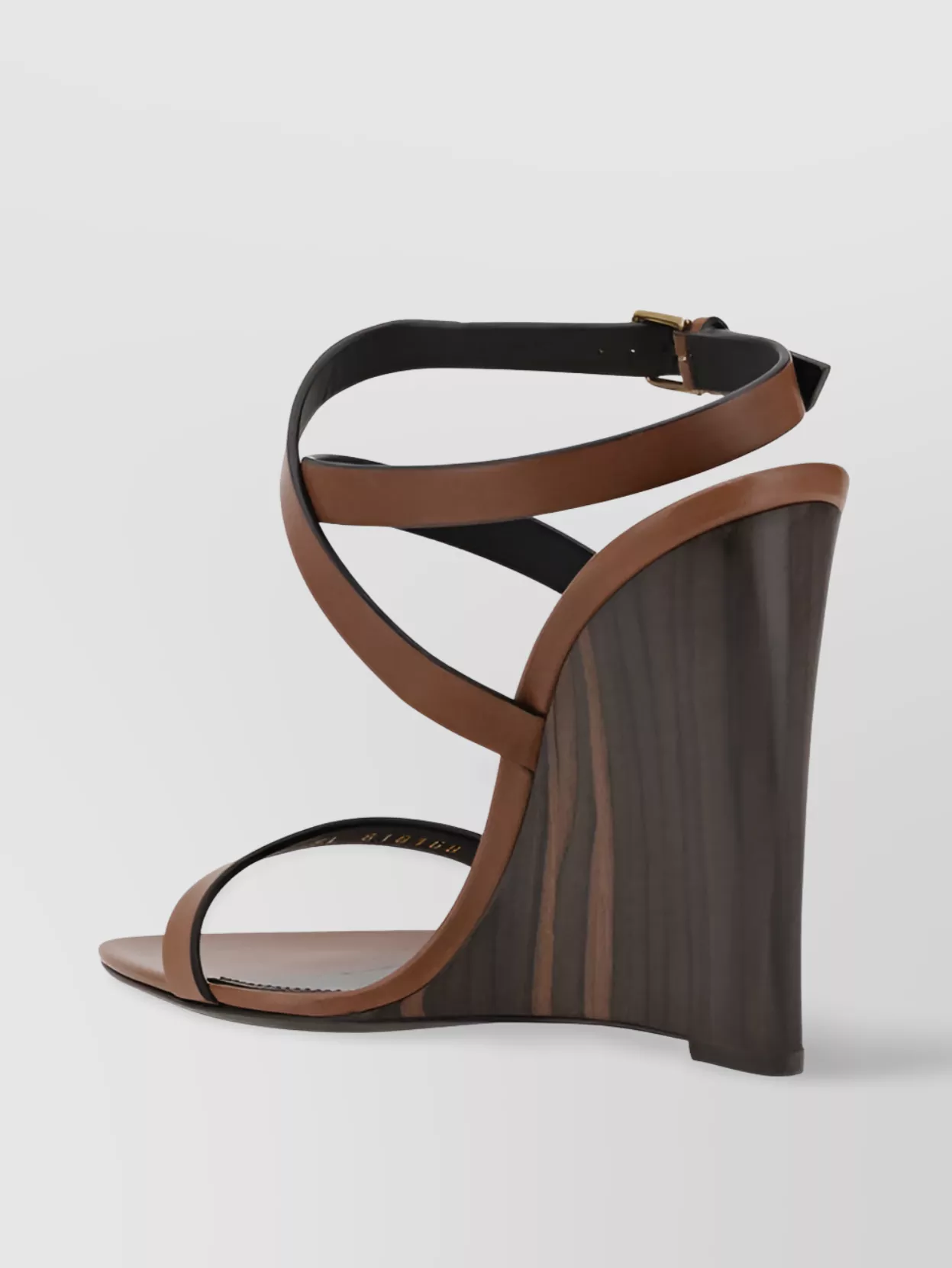 Saint Laurent Sculptural Wood-Effect Heel Sandals