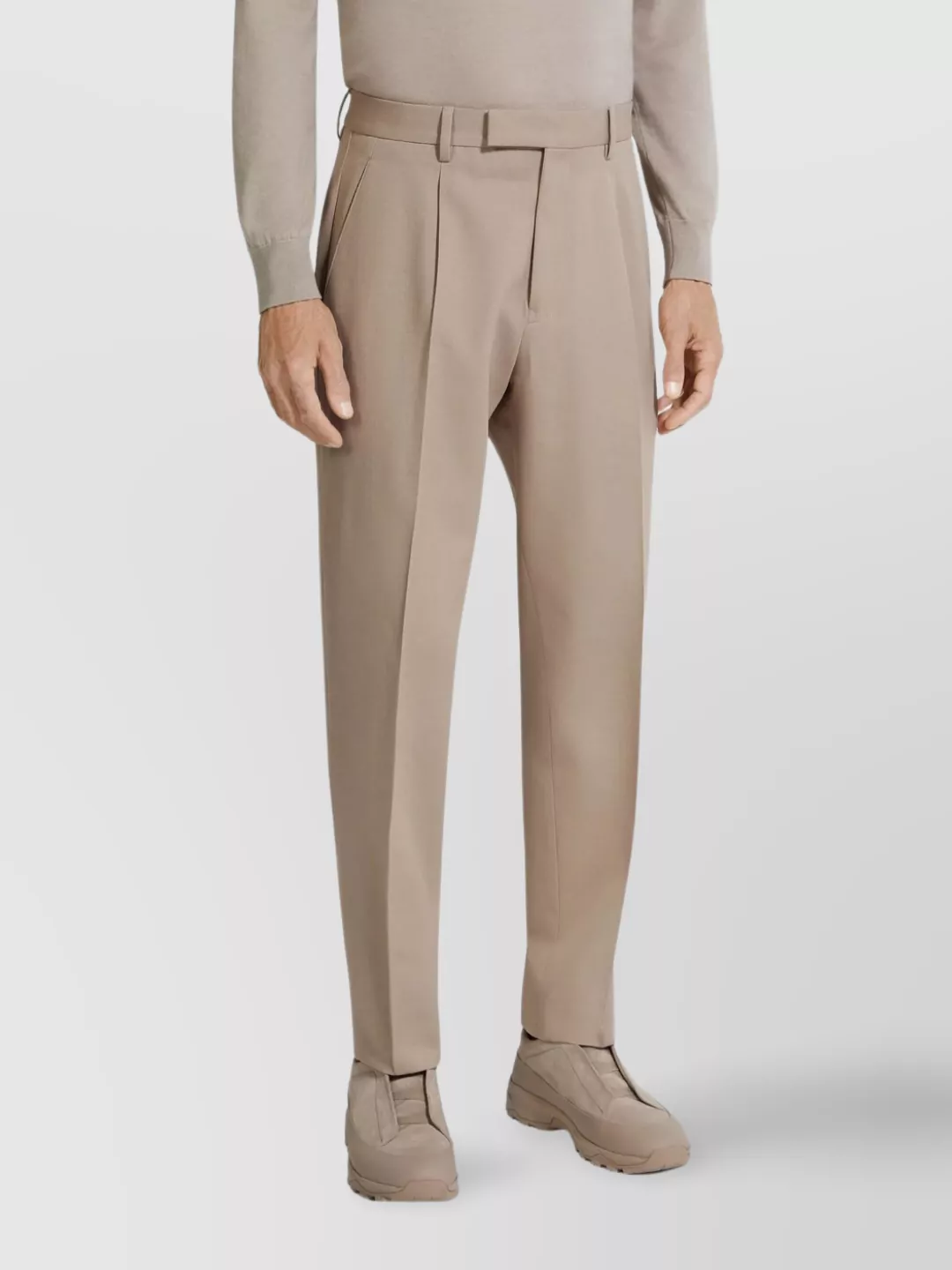 Zegna Straight Leg Trousers Featuring Pleated Front