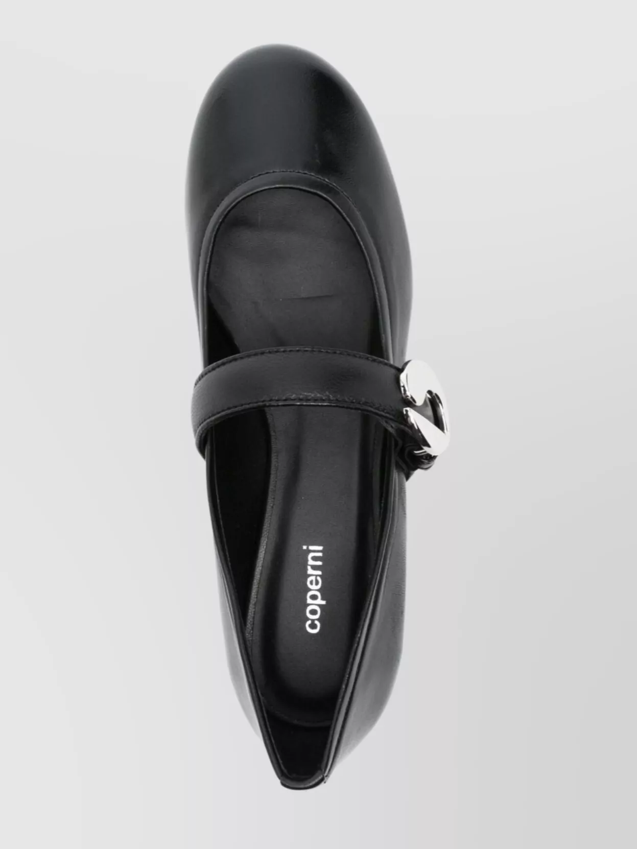 Coperni Black Ballerinas With Metallic Logo And Strap