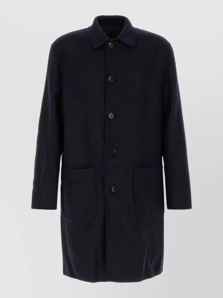 Etro wool blend single-breasted reversible coat