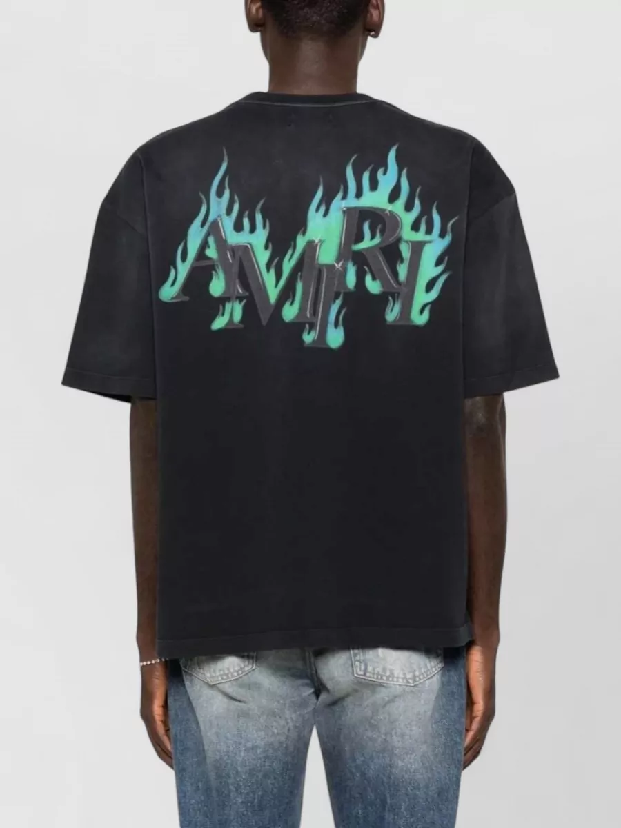 Amiri Cotton Flame Print Oversized T-Shirt