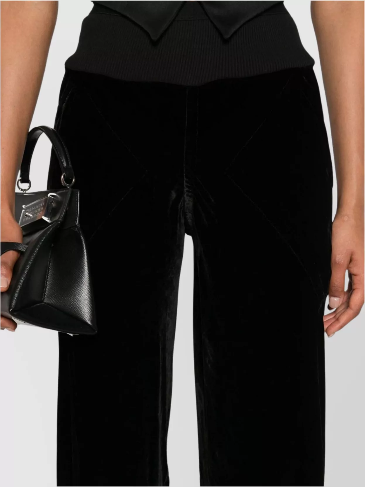 Rick Owens Wide-Leg Velvet Trousers Flared Hem