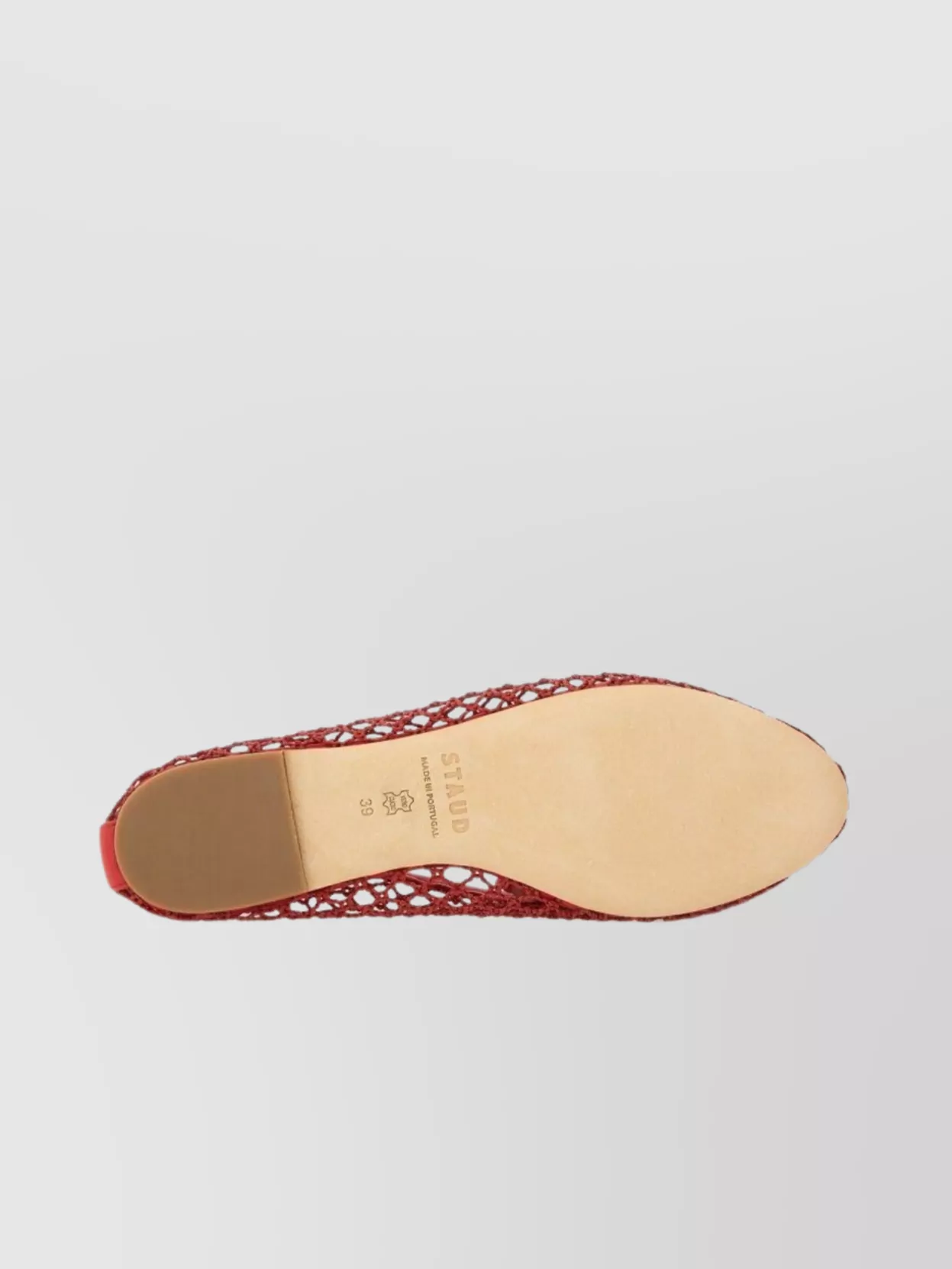 Staud Alba Ballet Flats Red Netting