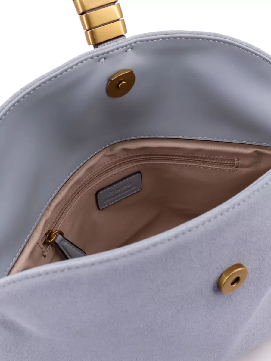 Pinko Shoulder Bag Suede Finish Adjustable Strap