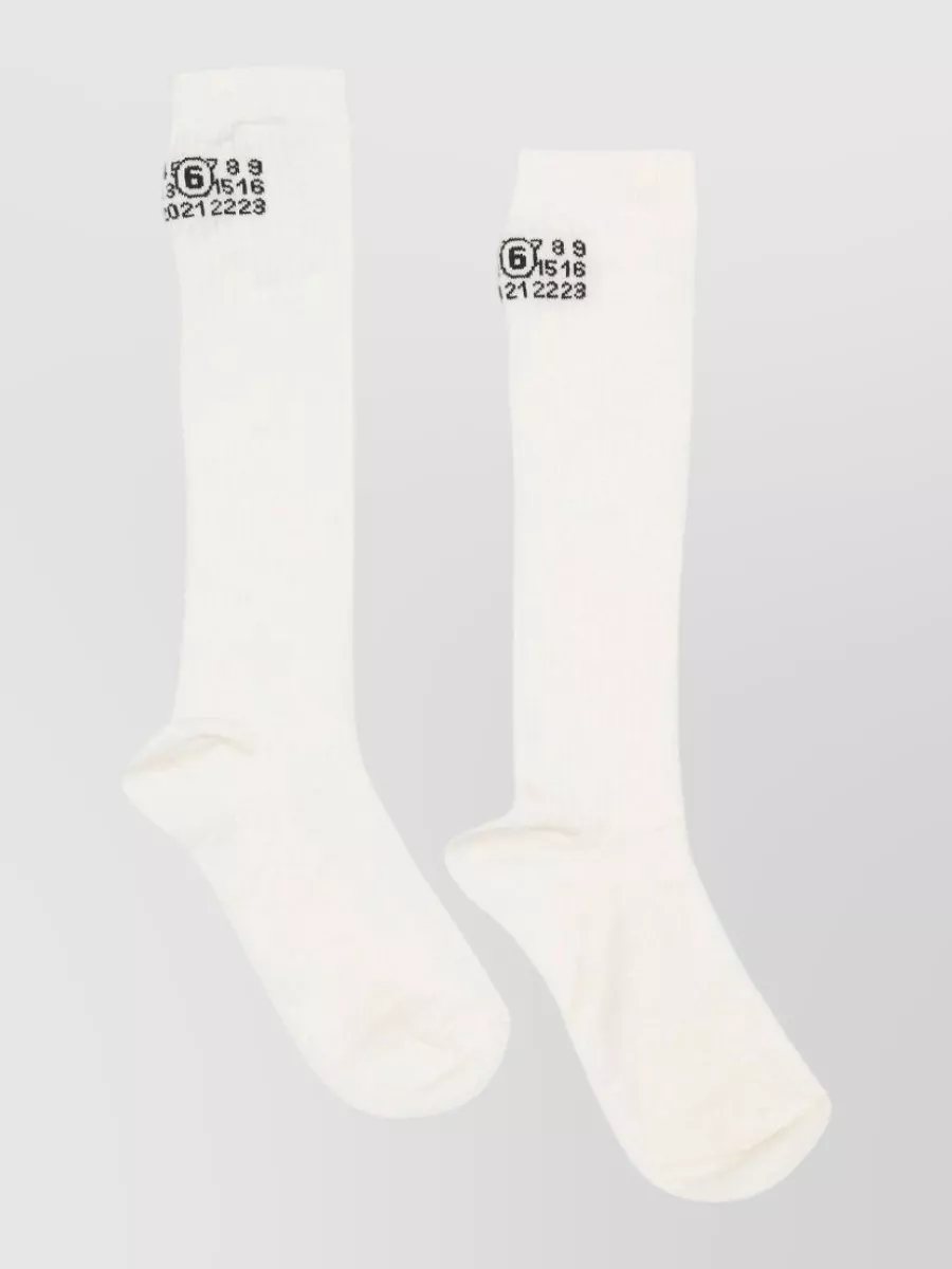 Mm6 Maison Margiela Ribbed Logo Socks