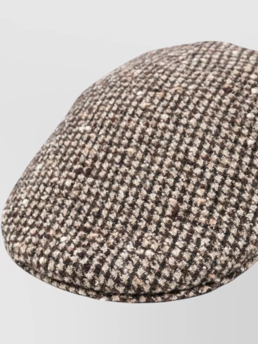 Borsalino Checked Tweed Peak Cap