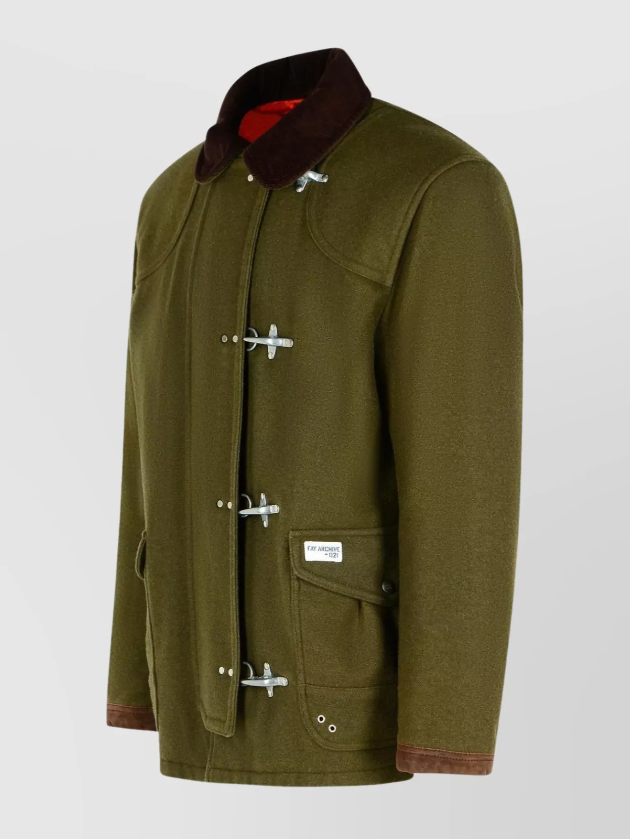 Fay Jacket Wool Blend Contrast Collar