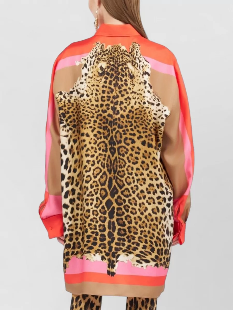 Roberto Cavalli Silk Knee-Length Dress