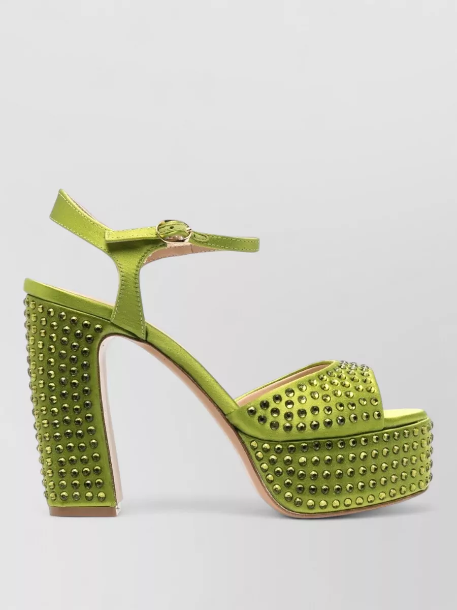 Roberto Festa Leather Spike-Stud Platform Sandals