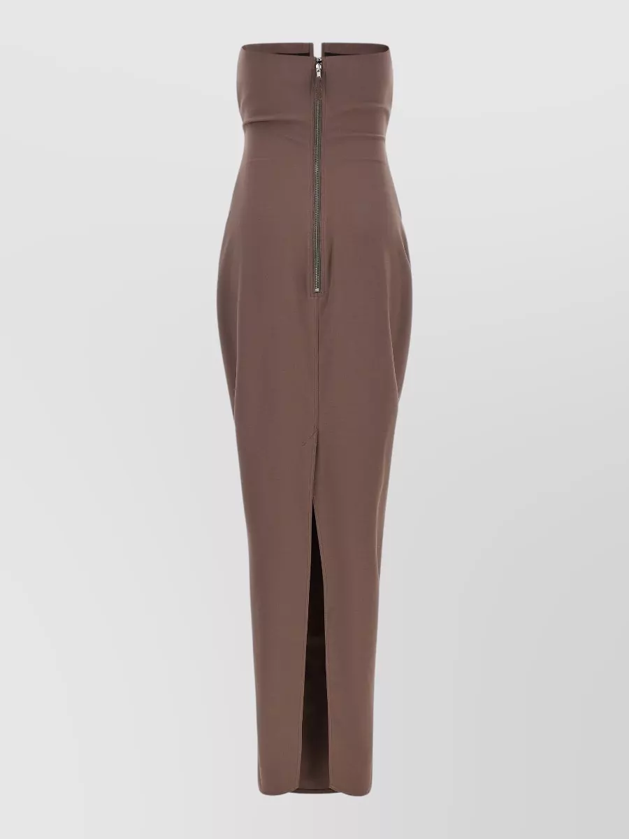 Rick Owens wool strapless maxi dress