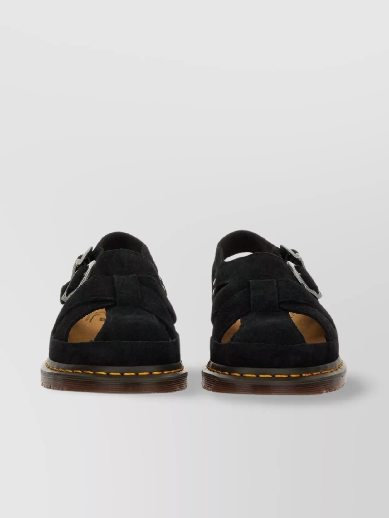 Dr. Martens' Dr. Martens Cross-strap Black Suede Sandals In Black