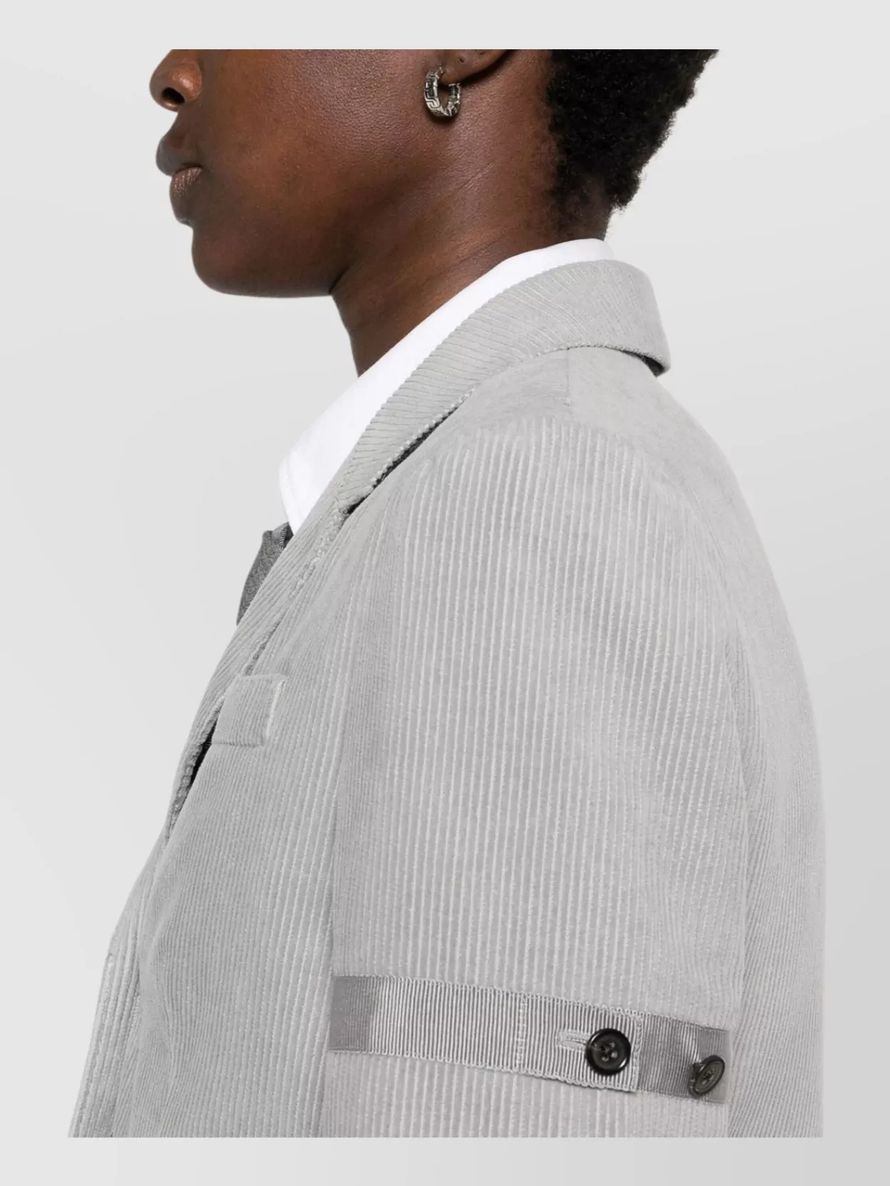Thom Browne Corduroy Blazer With Grosgrain Trim And Vents