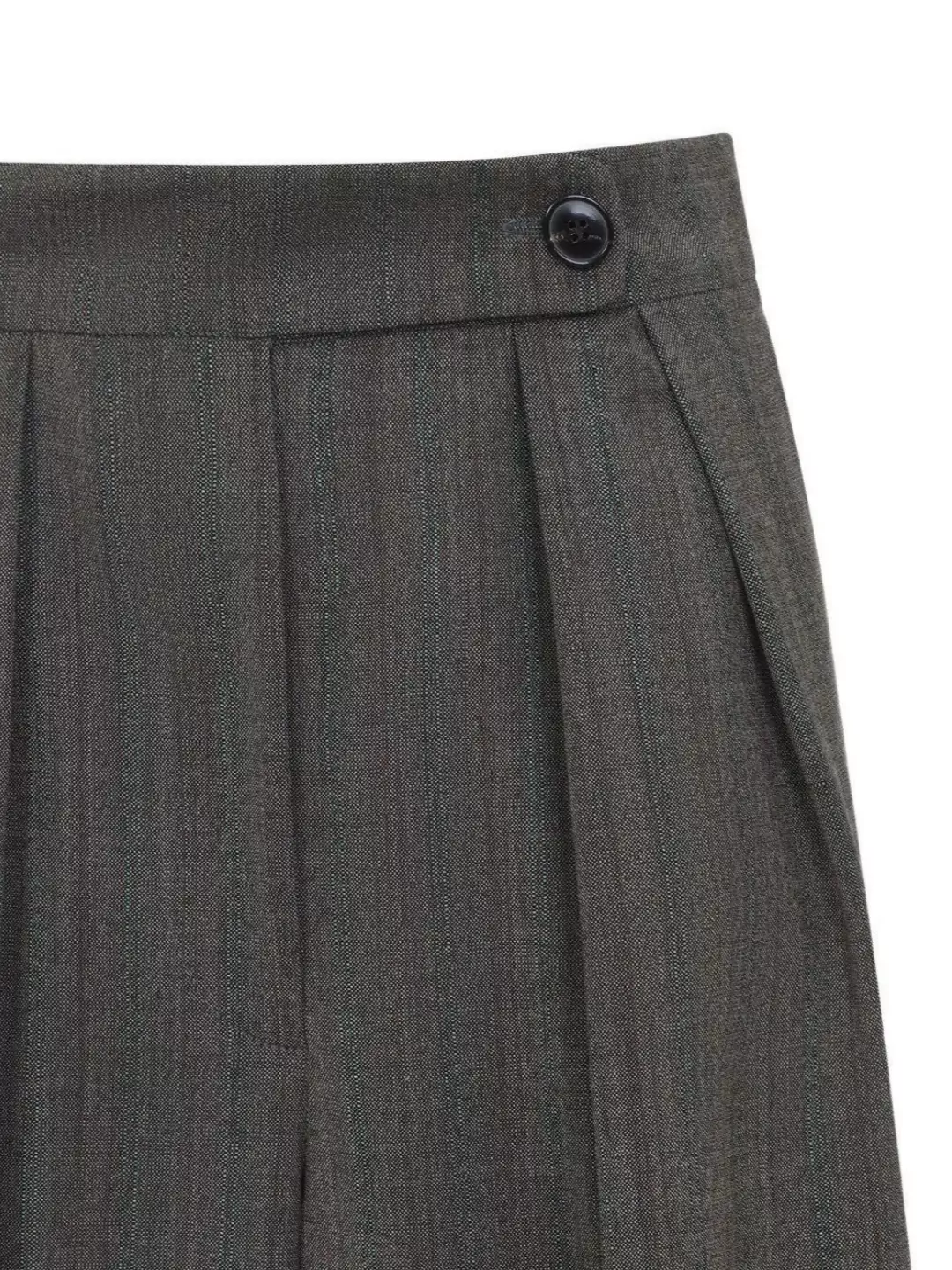 Dries Van Noten High Waist Wide Leg Trousers With Button Detail In Gray