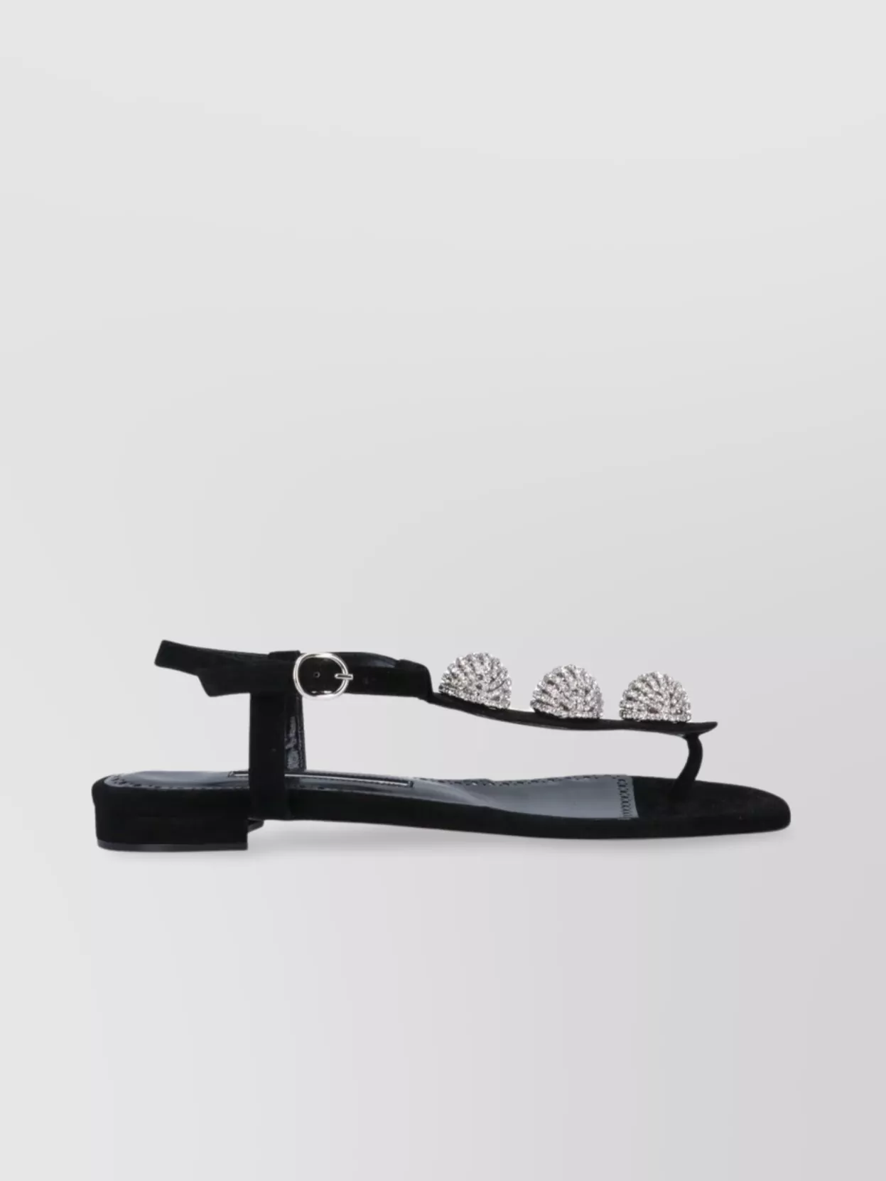 Manolo Blahnik Embellished Open Toe Heel Strap Sandals In Black