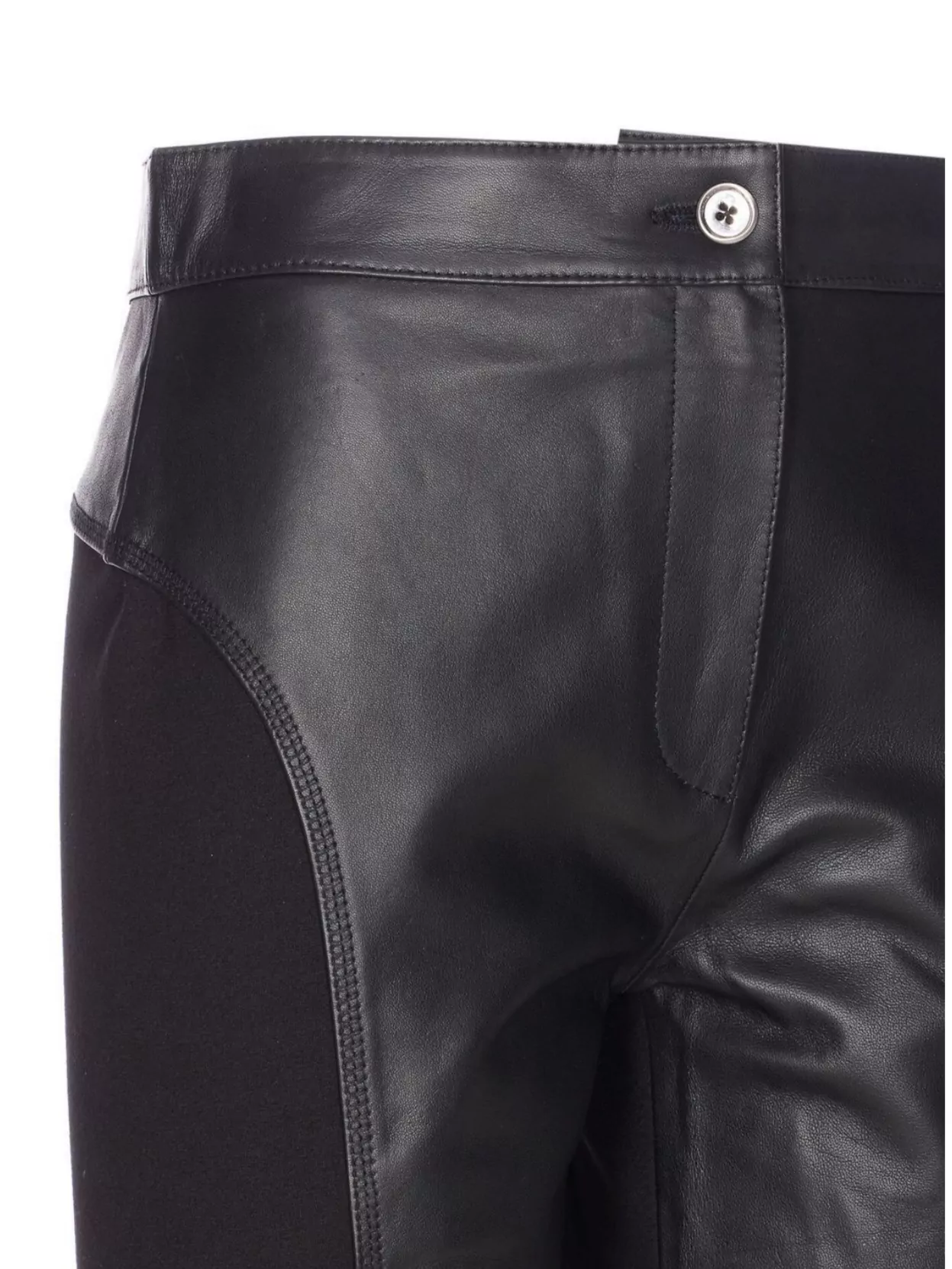 Pinko Faux Leather Trousers With Seam Detailing And Panels
