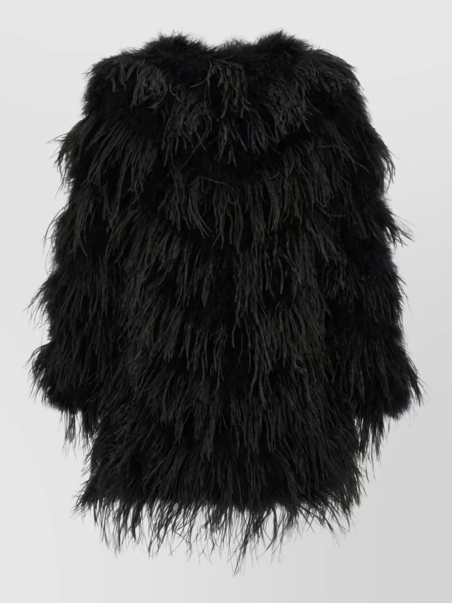 Yves Salomon Feather Quilted Caban Coat