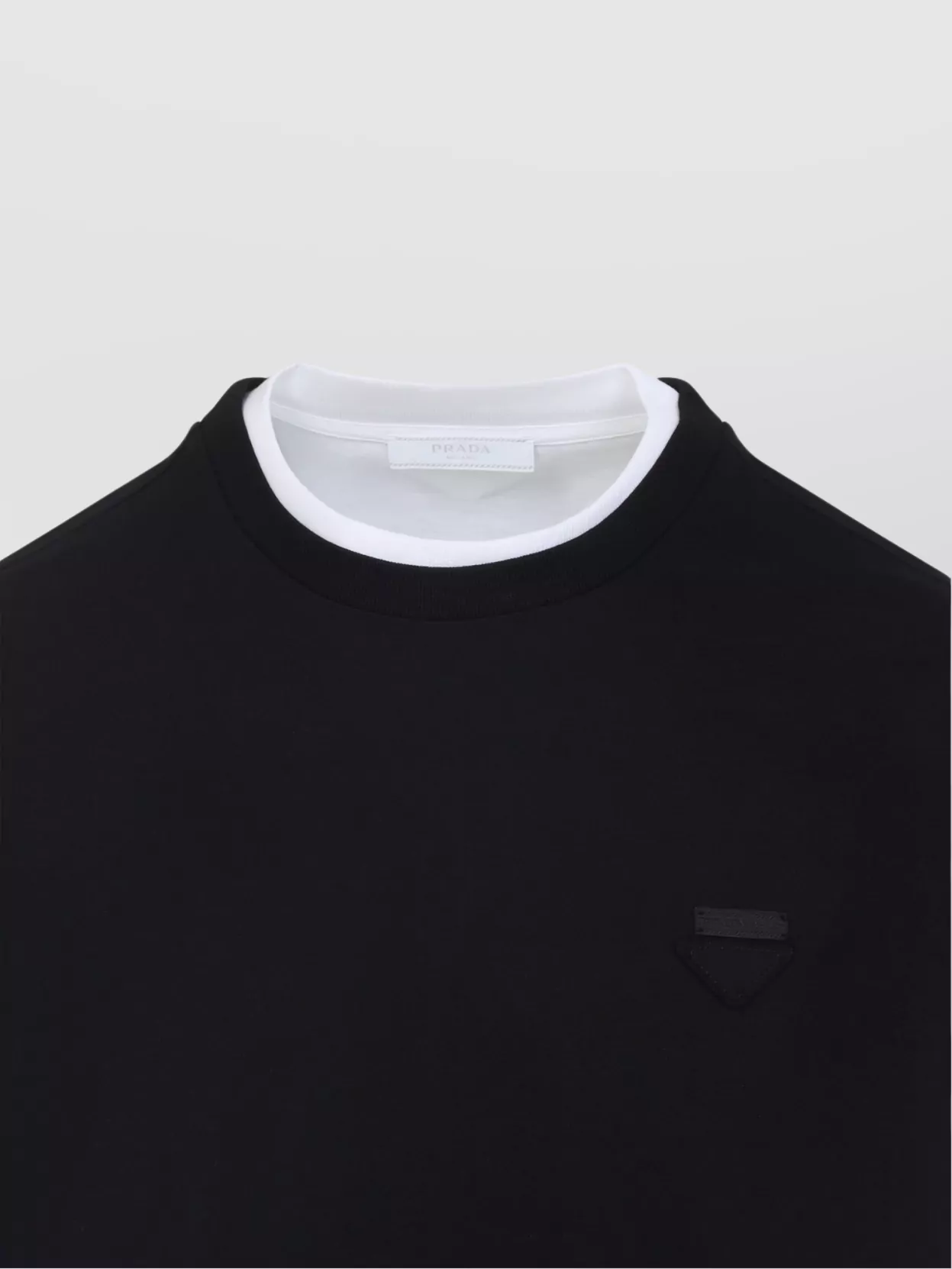 Prada Crewneck Sweater With Double Layer Design