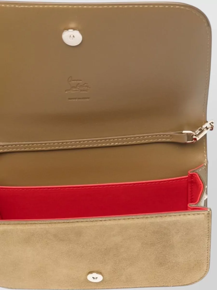 Christian Louboutin Paloma Suede Clutch Chain Strap Studs