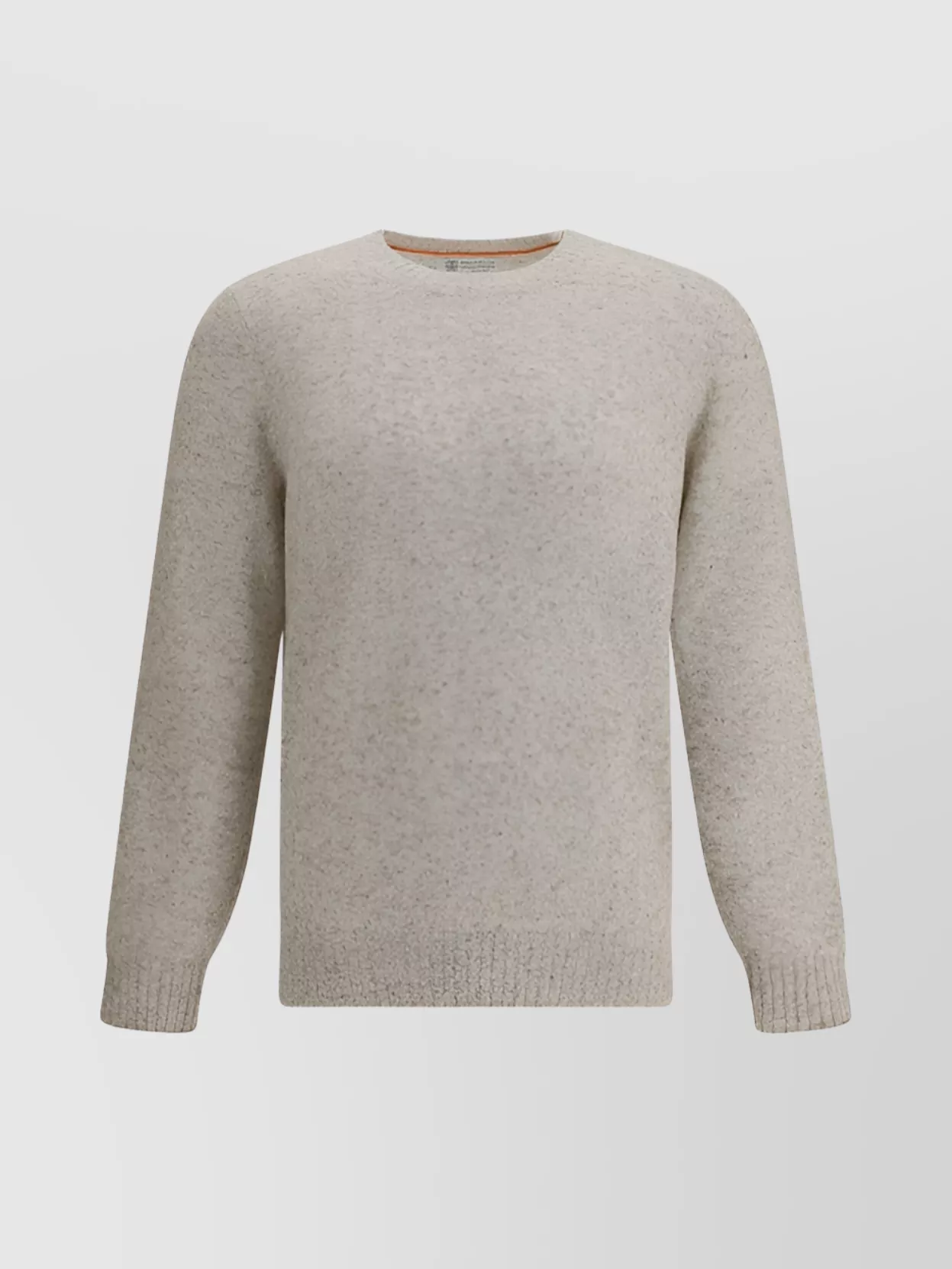 Brunello Cucinelli Grey Melange Cashmere Sweater In Brown